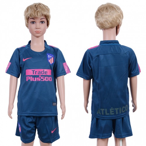 Atletico Madrid Blank Sec Away Kid Soccer Club Jersey